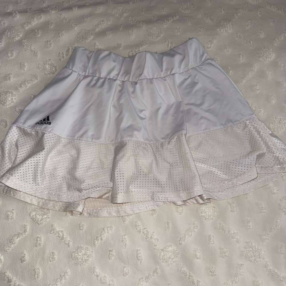Adidas Women's White Perforated Mini Skirt